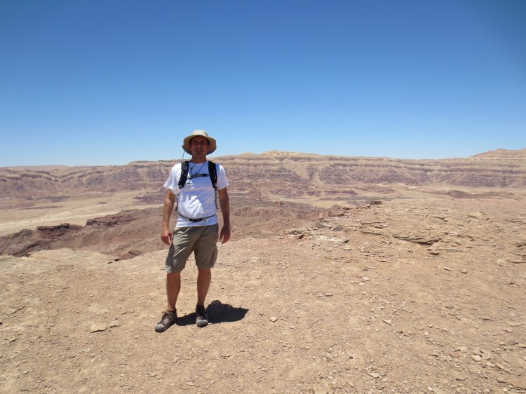 On Mt. Timna. That's a heart-stopping sheer drop just behind me...