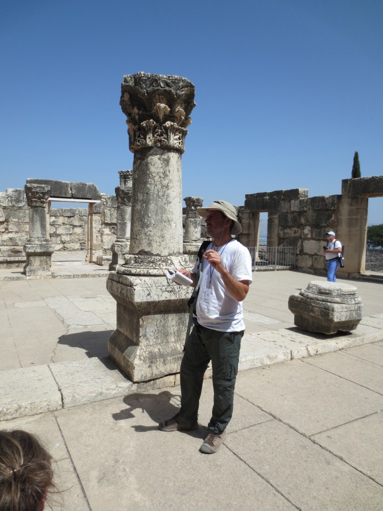 Discussing Mark 3:1-6 at the Synagogue in Capernaum